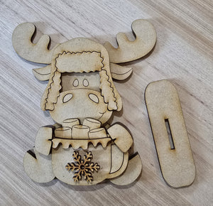 DIY Winter Moose with Hot Cocoa. Includes Base - File #3