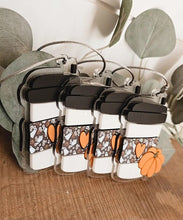 Load image into Gallery viewer, ghosts &amp; pumpkins pumpkin spice latte bag tag keychain ornament - 3