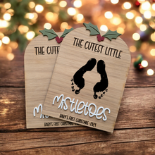 Load image into Gallery viewer, Cutest Little MistleTOES Baby&#39;s First Christmas Footprint Memory Keepsake (#307)